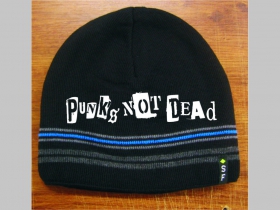 Punks not Dead čierna pletená čiapka stredne hrubá vo vnútri naviac zateplená, univerzálna veľkosť, materiálové zloženie 100% akryl